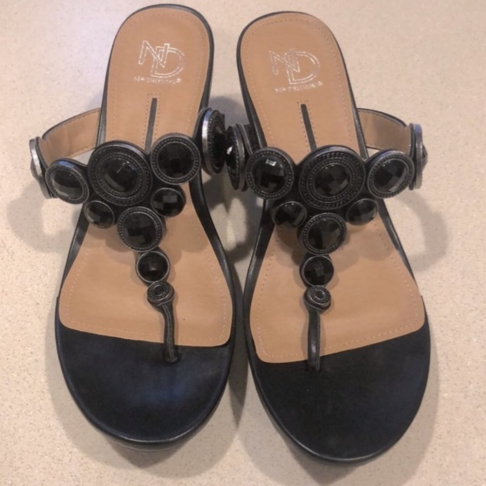New Directions Freska wedge embellished beaded sandals